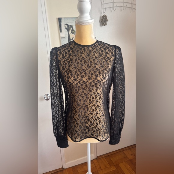 Chic Black Lace Women's Blouse - Picture 9 of 9